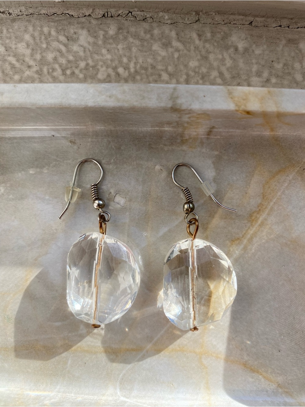 Clear Crystal Drop Earrings